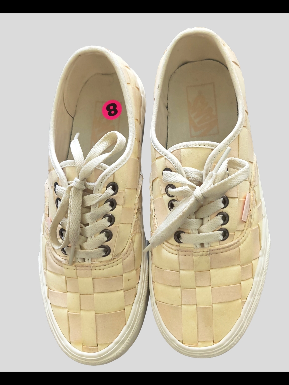 Women's Van's Woven Low-Top Sneakers in Beige – Casual Lace-Up Comfort